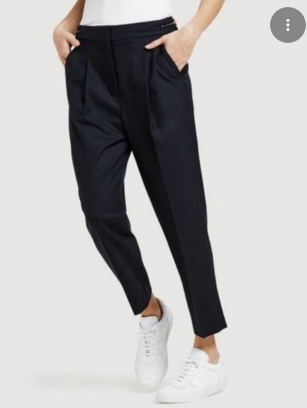 Kit And Ace Claren Pleated Ankle Pants Wool Cashmere Silk Rose Gold